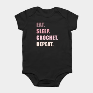 eat sleep crochet repeat | funny christmas gift for crocheter Baby Bodysuit